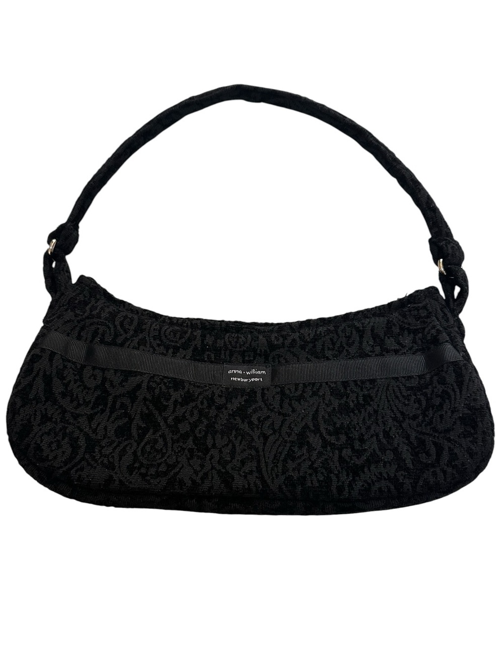 Anna + William Newburyport Black Jacquard Shoulder Bag